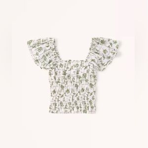 Abercrombie Flutter Sleeve Smocked Top